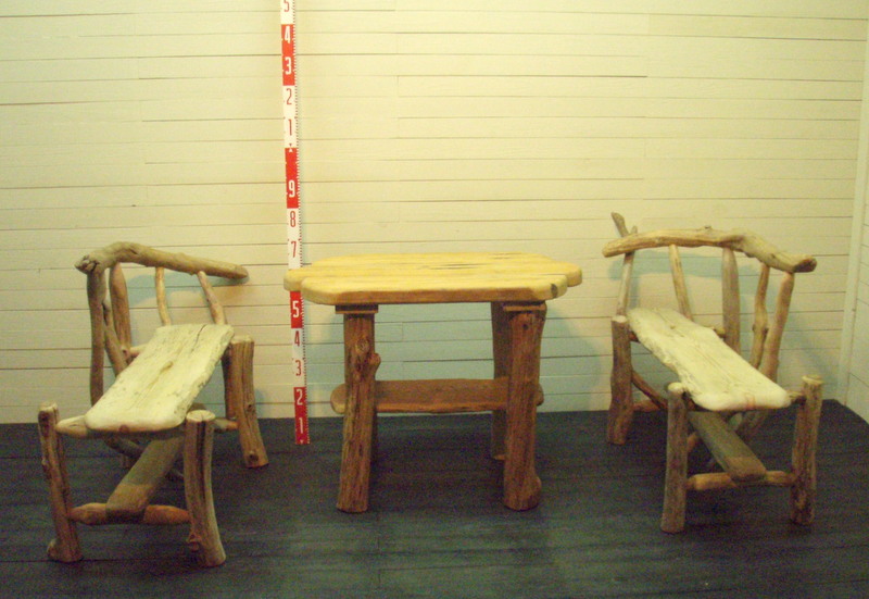 画像: 流木テーブル椅子３点セット　　