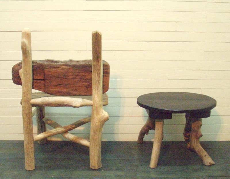 画像: 流木椅子・テーブル２点セット