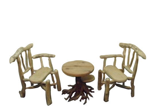 画像: 流木椅子・テーブル３点セット　　　