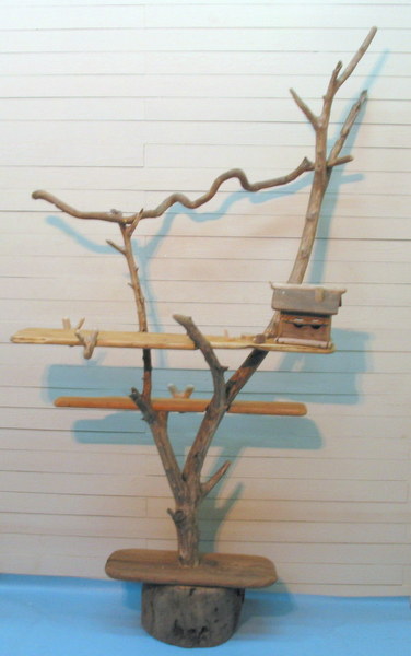 画像: 飾り棚付き多目的　　　　　　　流木ハンガースタンド