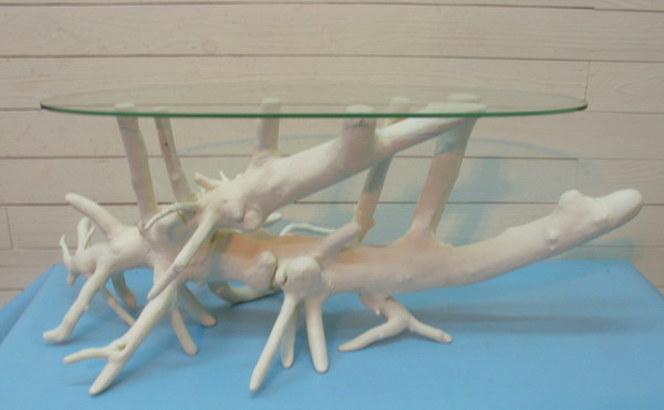 画像: 流木ガラストップ飾り台　　　