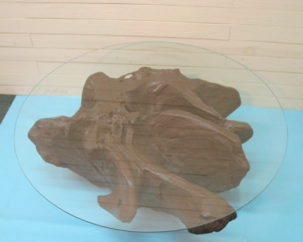 画像: 大型流木切株ガラス　　　　トップテーブル