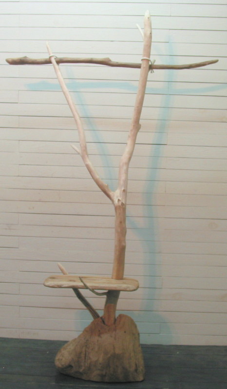 画像: 飾り棚ハンガーポール付き多目的流木ハンガースタンド　　