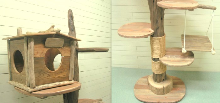 画像: オリジナル流木アート キャットタワー