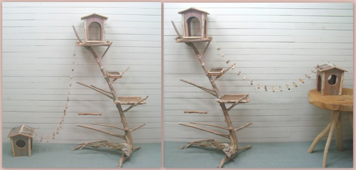 画像: オリジナル流木バードジムタワー