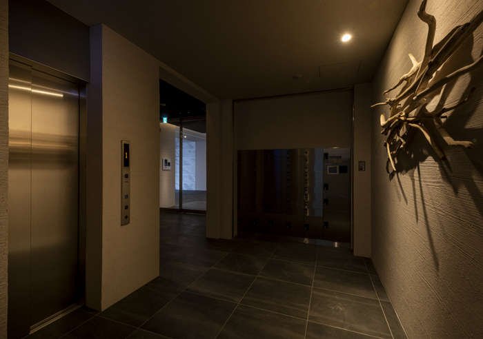 画像: 東京都の株式会社 坂倉建築研究所様より、壁面流木ディスプレイオブジェをご用命頂いた設置状況です。